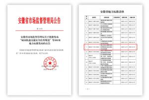 高遠公司參編安徽省地方標(biāo)準(zhǔn)正式發(fā)布